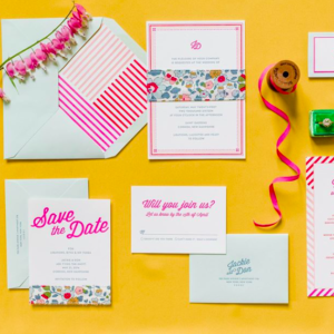 Colorful Wedding Invitation Suite Gus & Ruby Letterpress