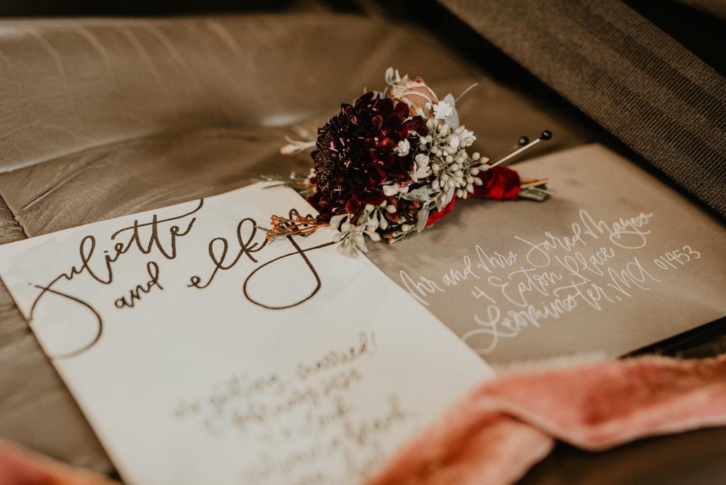 Brown paper wedding invitations