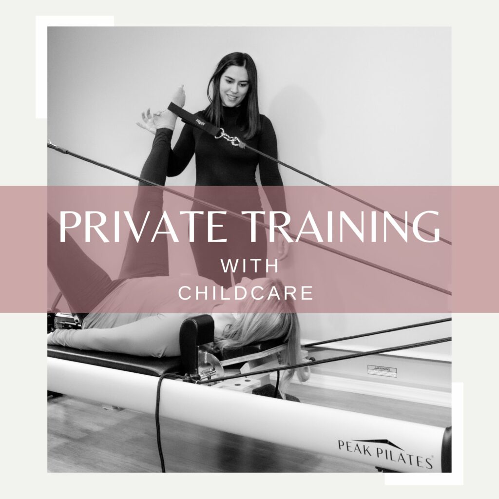 Almae Pilates is a local studio that offers childcare for parents that need a little break for working out.